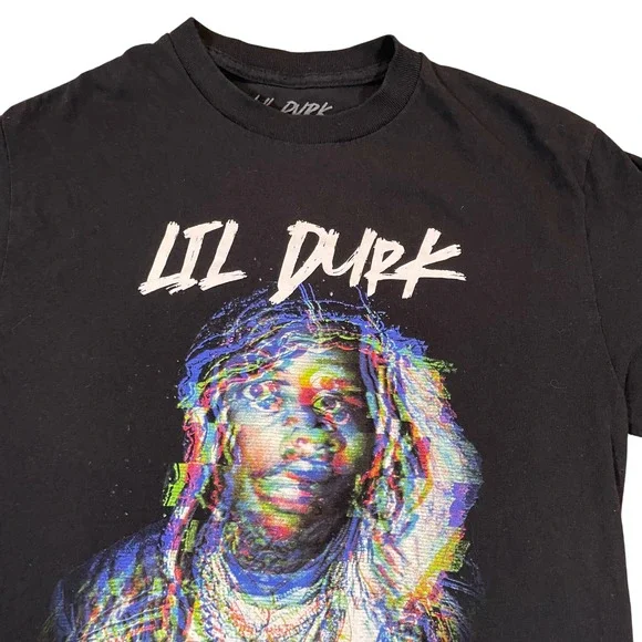 Lil Durk Graphic T-Shirt Only The Family Rap‎ Hip Hop Black Cotton Tee Small - Picture 3 of 10